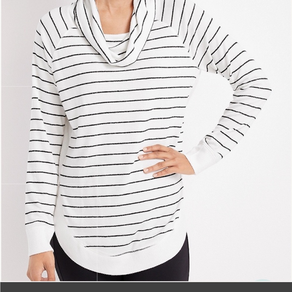 Maurices Striped Turtleneck in White and Black